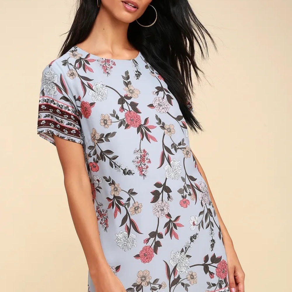 Lulu's Blue and Red Boxy Tunic Dress